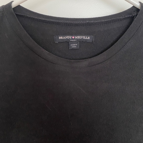 Dark Navy, Suede, Mini T-Shirt Dress - Picture 3 of 4